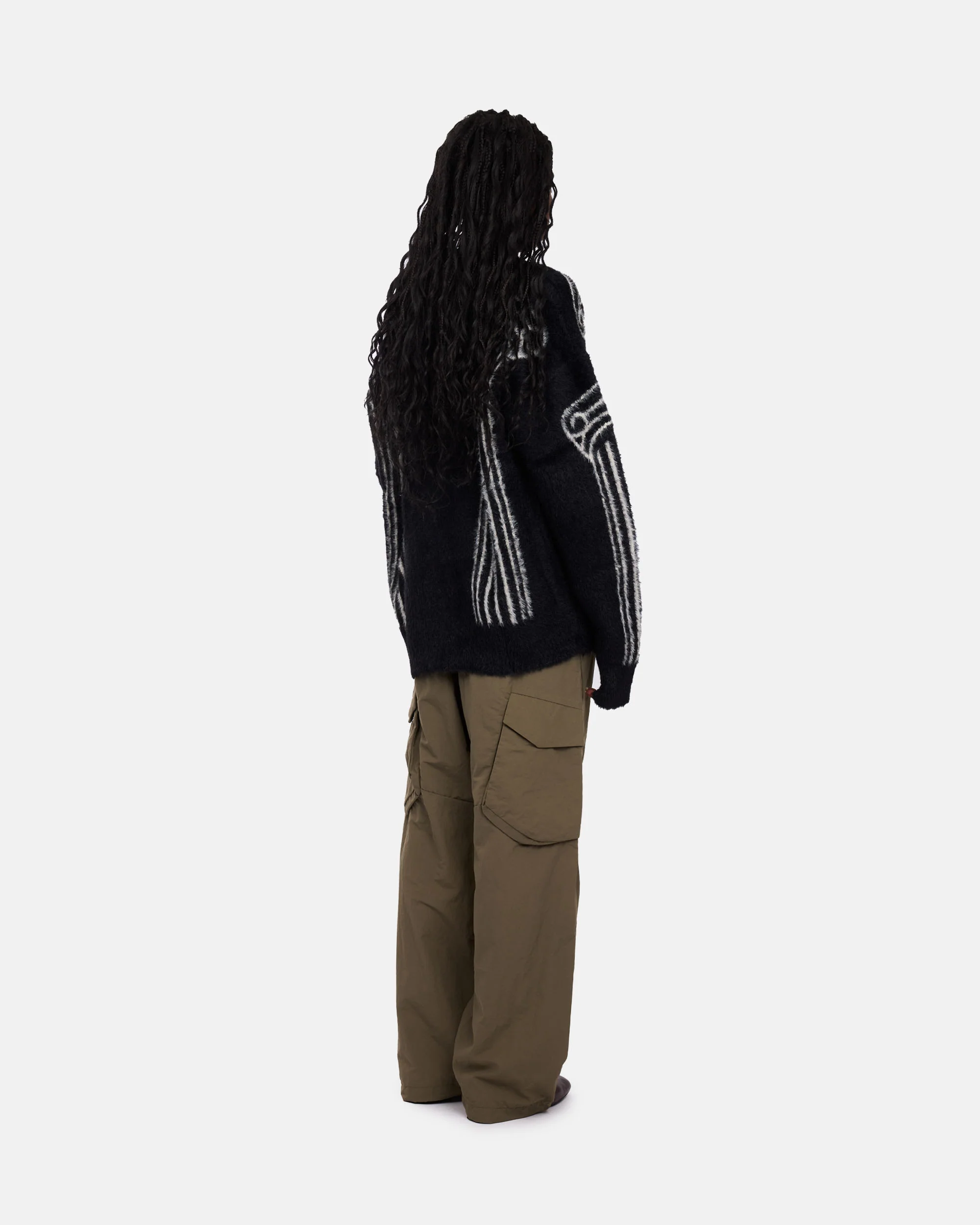 Oversized Chenille Column Knit Cardigan - Image 5