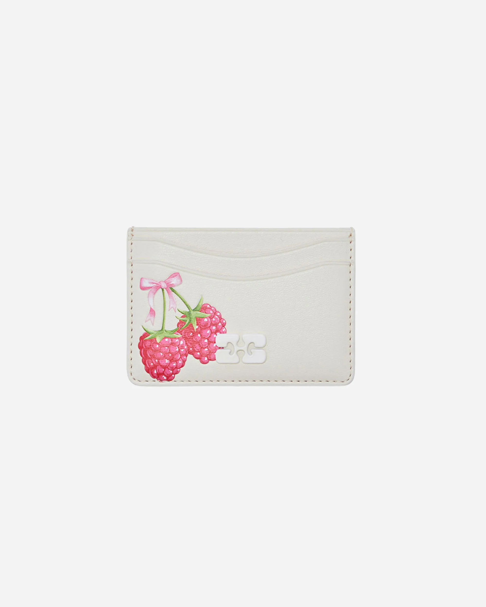 Bou Card Holder With Flap Raspberry Print