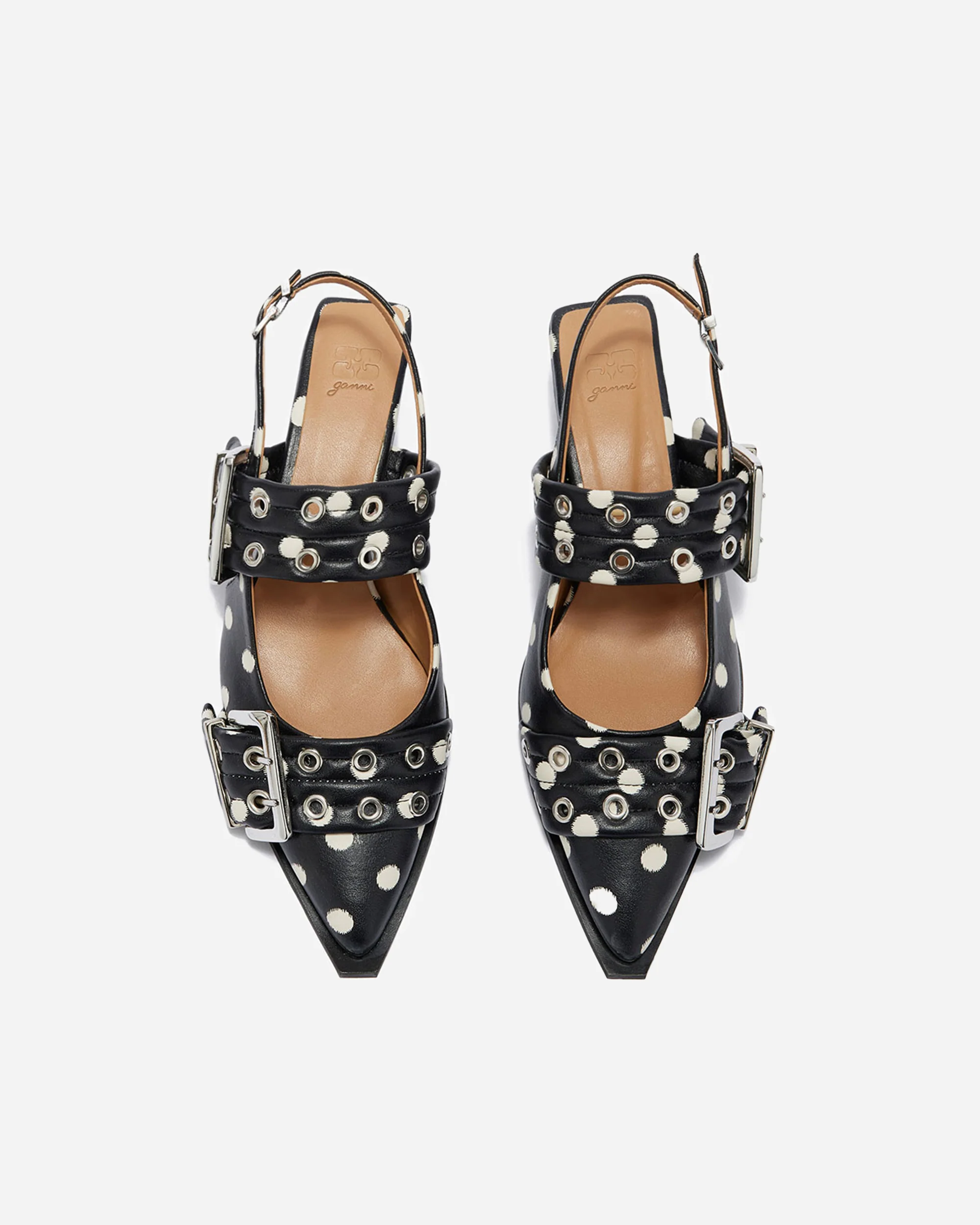 Feminine Buckle Kitten Heel Ikat Dots - Image 3