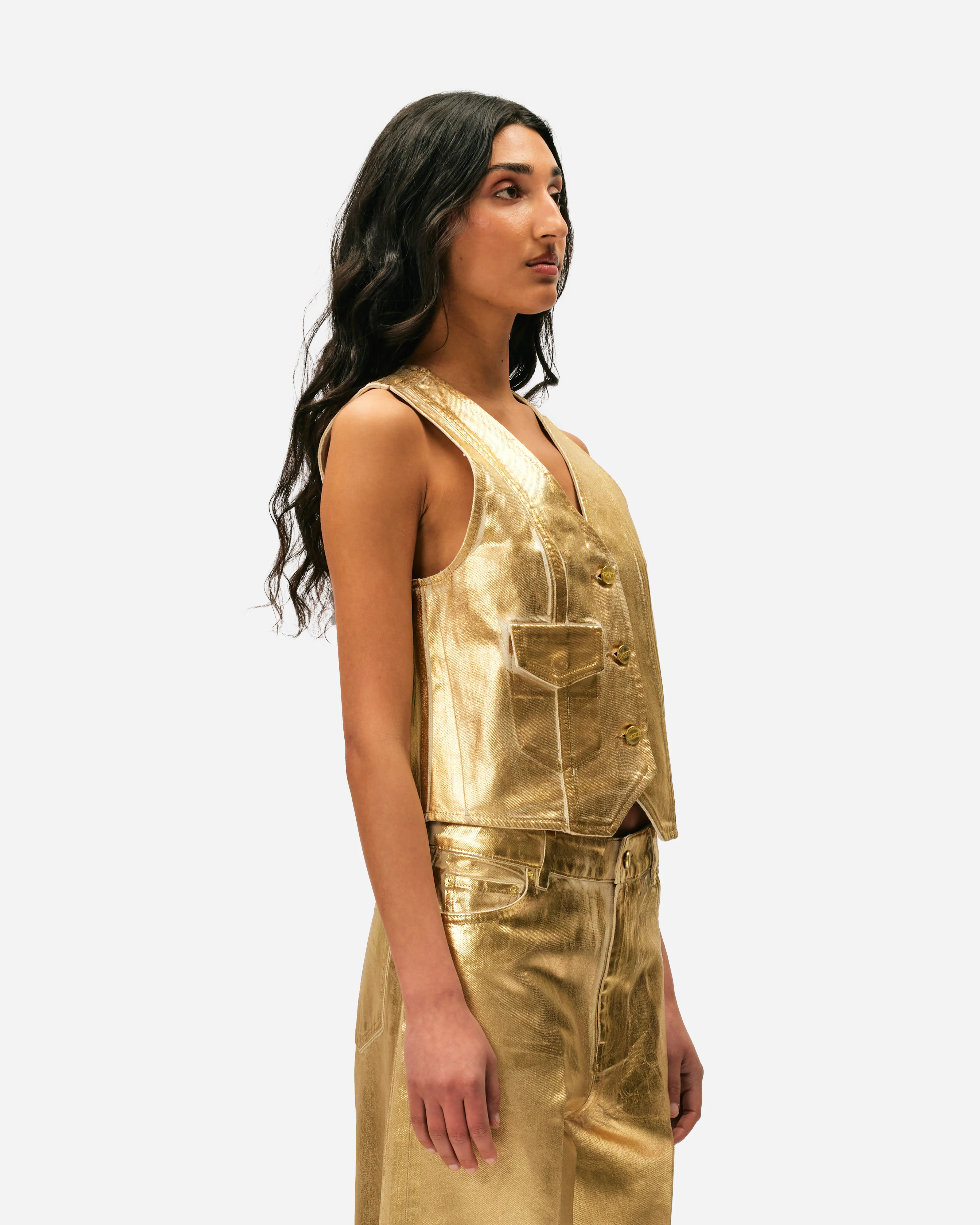Foil Denim Vest - Image 3