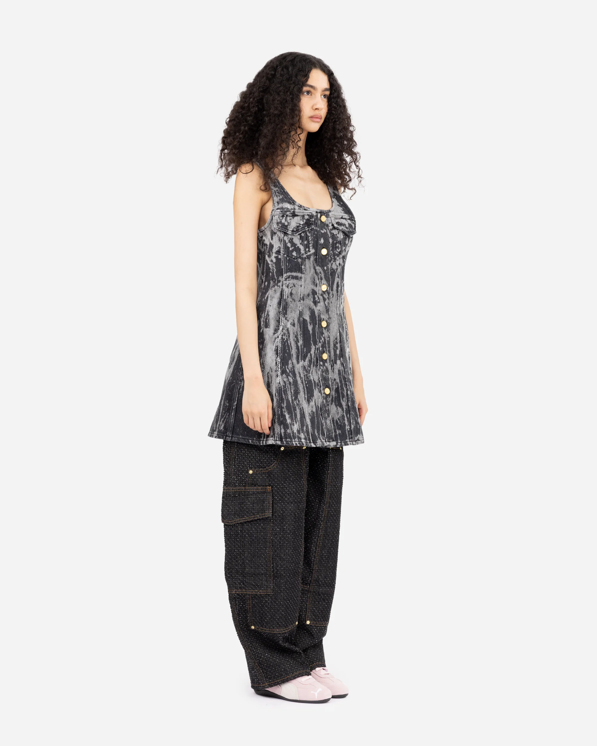 Heavy Denim Mini Dress - Image 5