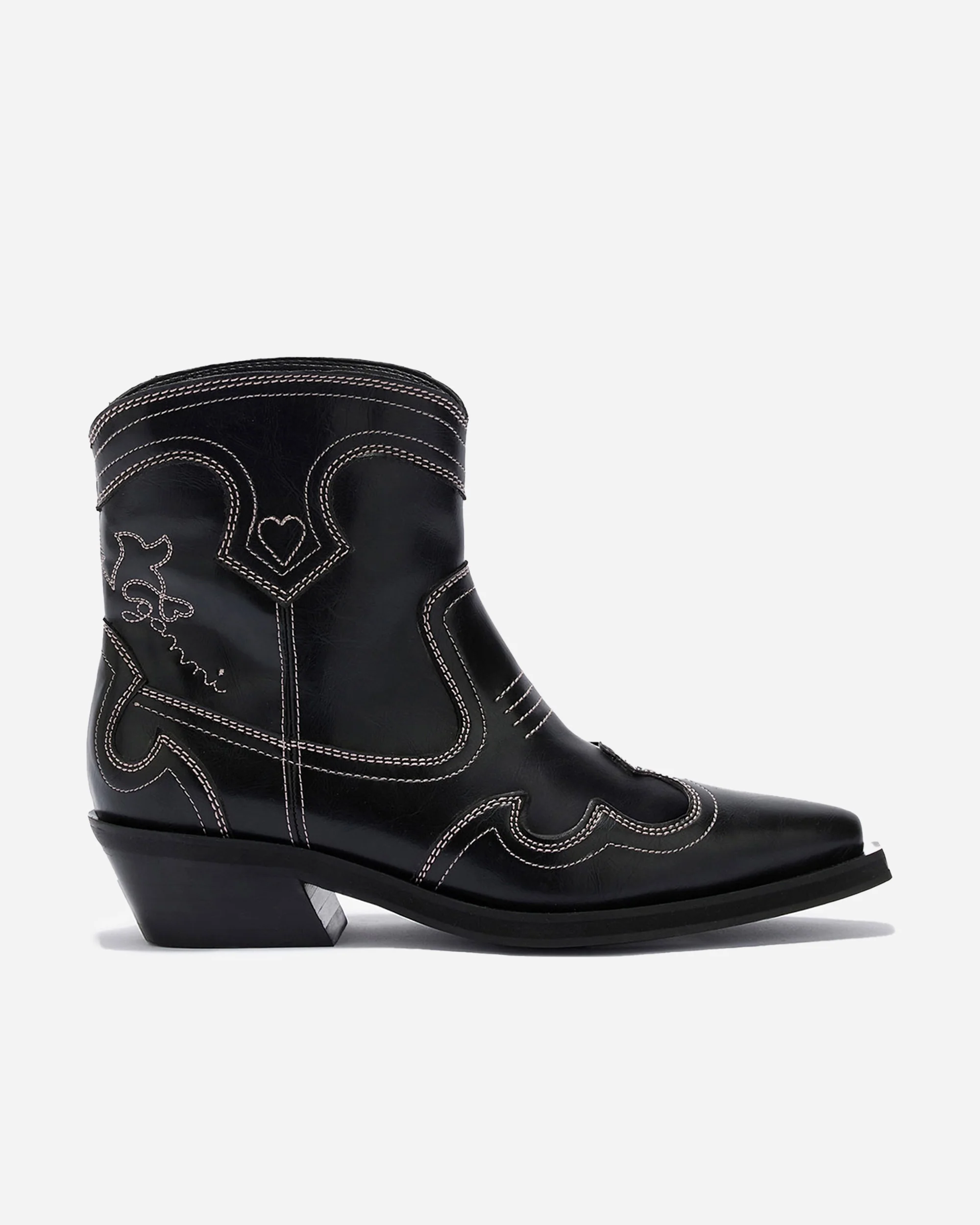Low Shaft Embroidered Western Boot Oleatex