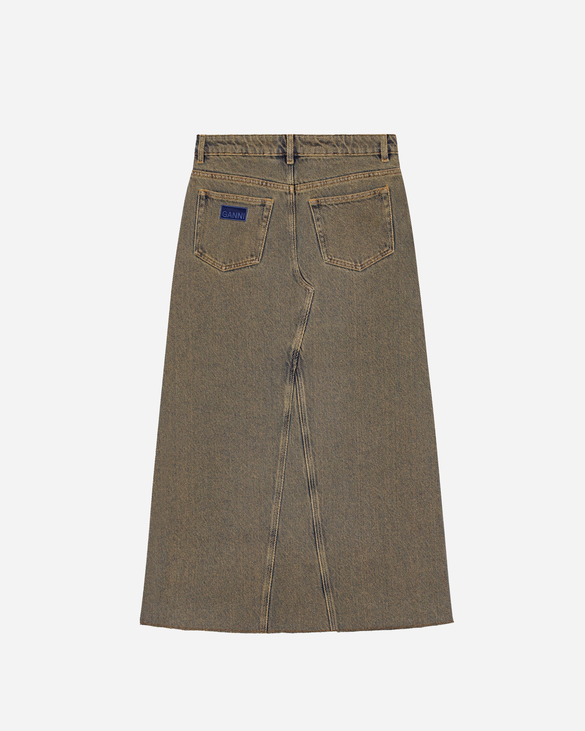 Overdyed Heavy Denim Maxi Skirt - Image 4