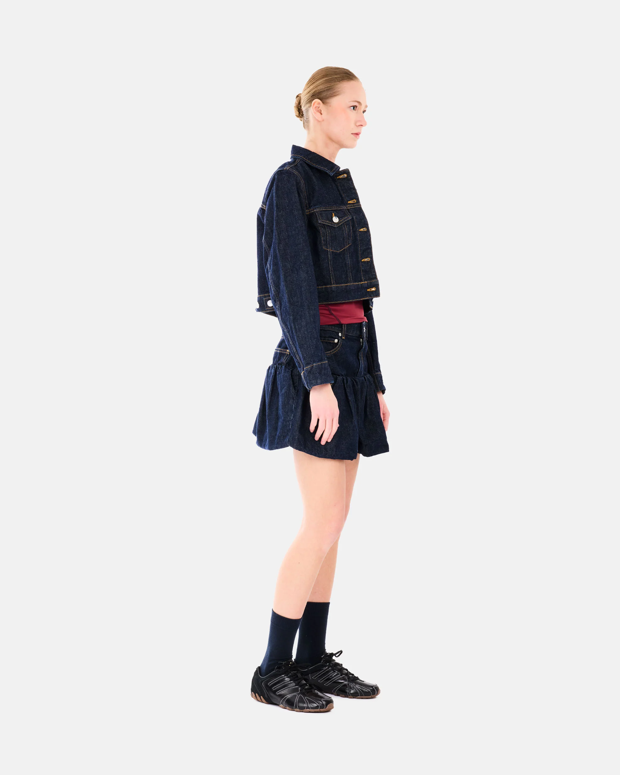 Rinse Denim Cropped Jacket - Image 3