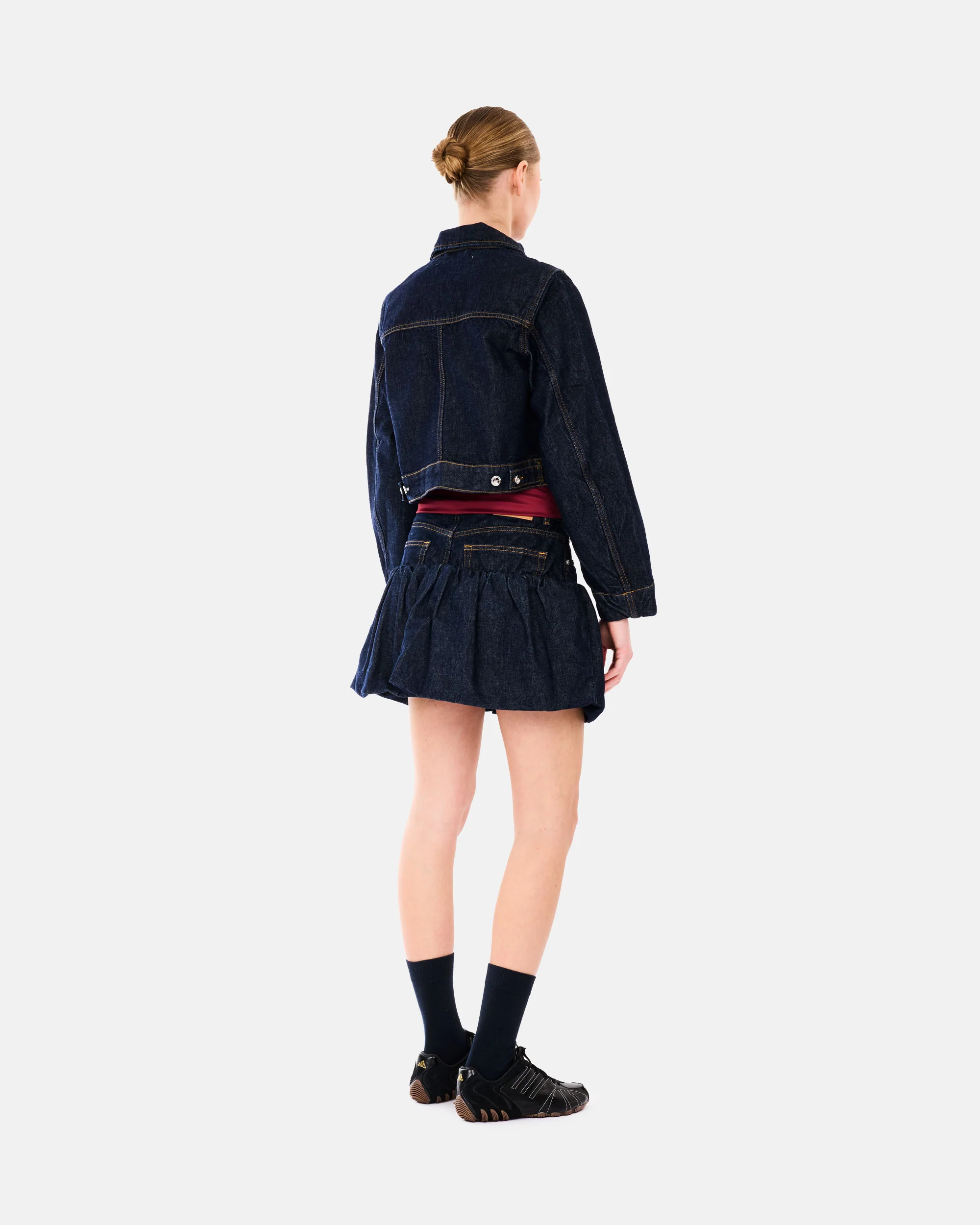 Rinse Denim Cropped Jacket - Image 4