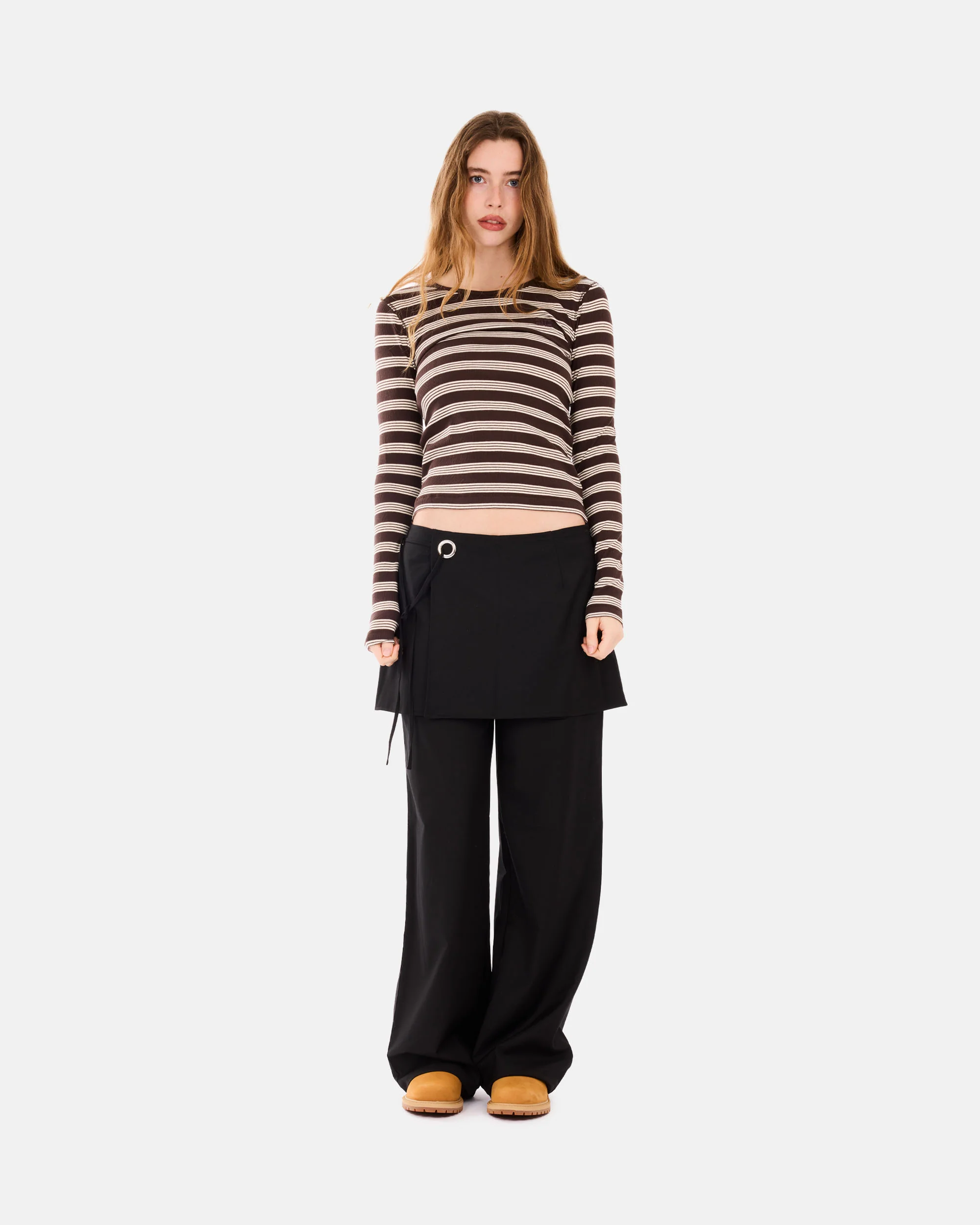 Soft Cotton Rib Longsleeve Top Stripe - Image 2