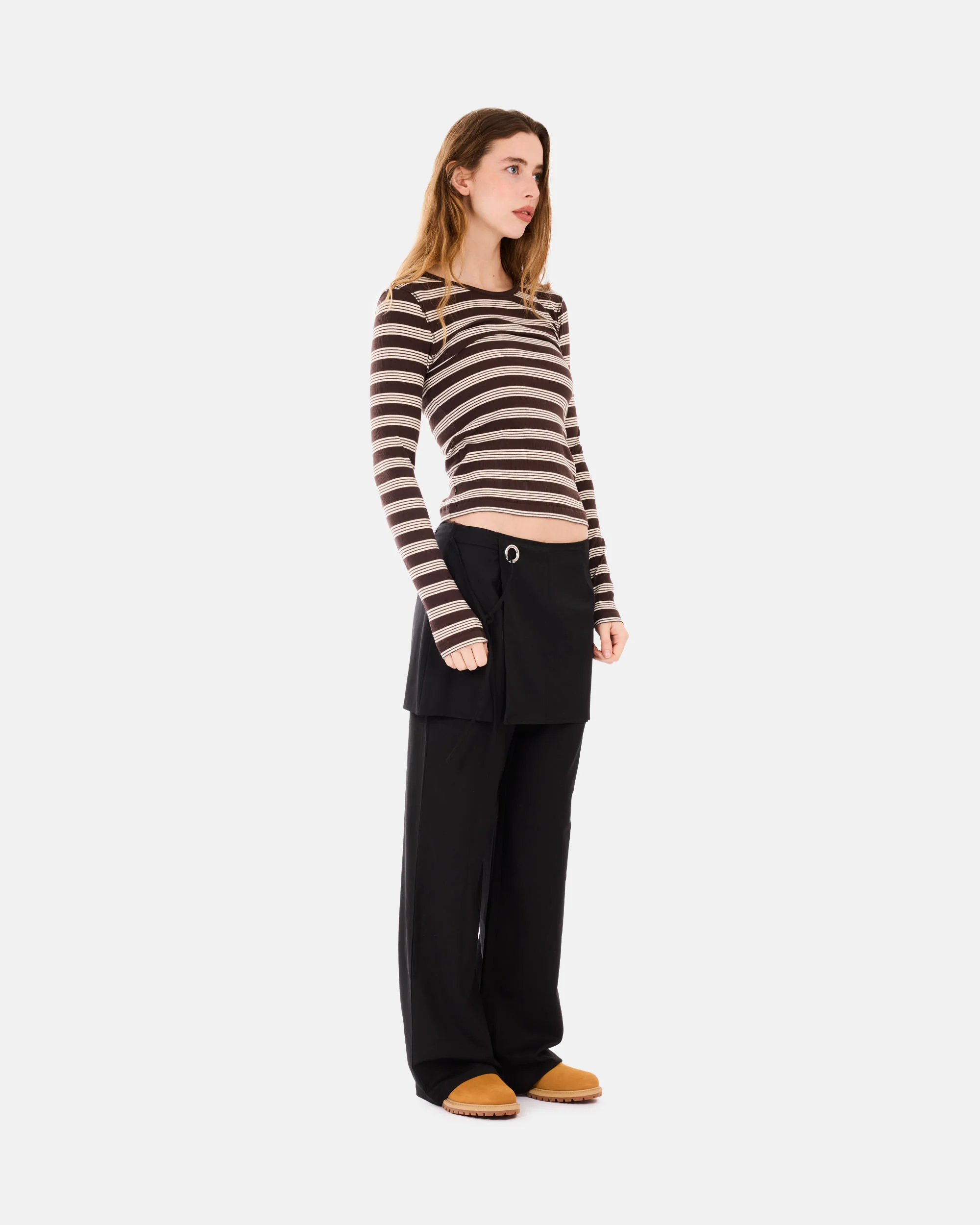 Soft Cotton Rib Longsleeve Top Stripe - Image 3