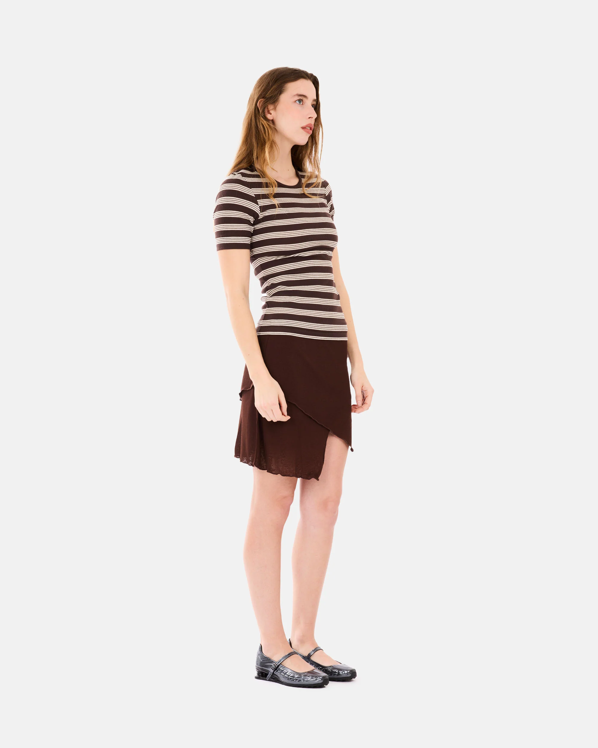 Soft Cotton Rib Short Sleeve T-Shirt Stripe - Image 3