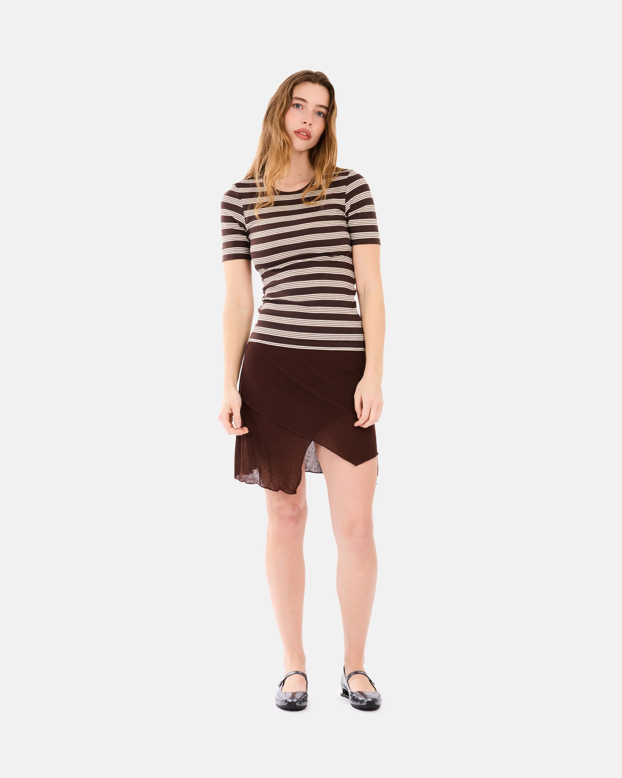 Soft Cotton Rib Short Sleeve T-Shirt Stripe - Image 5