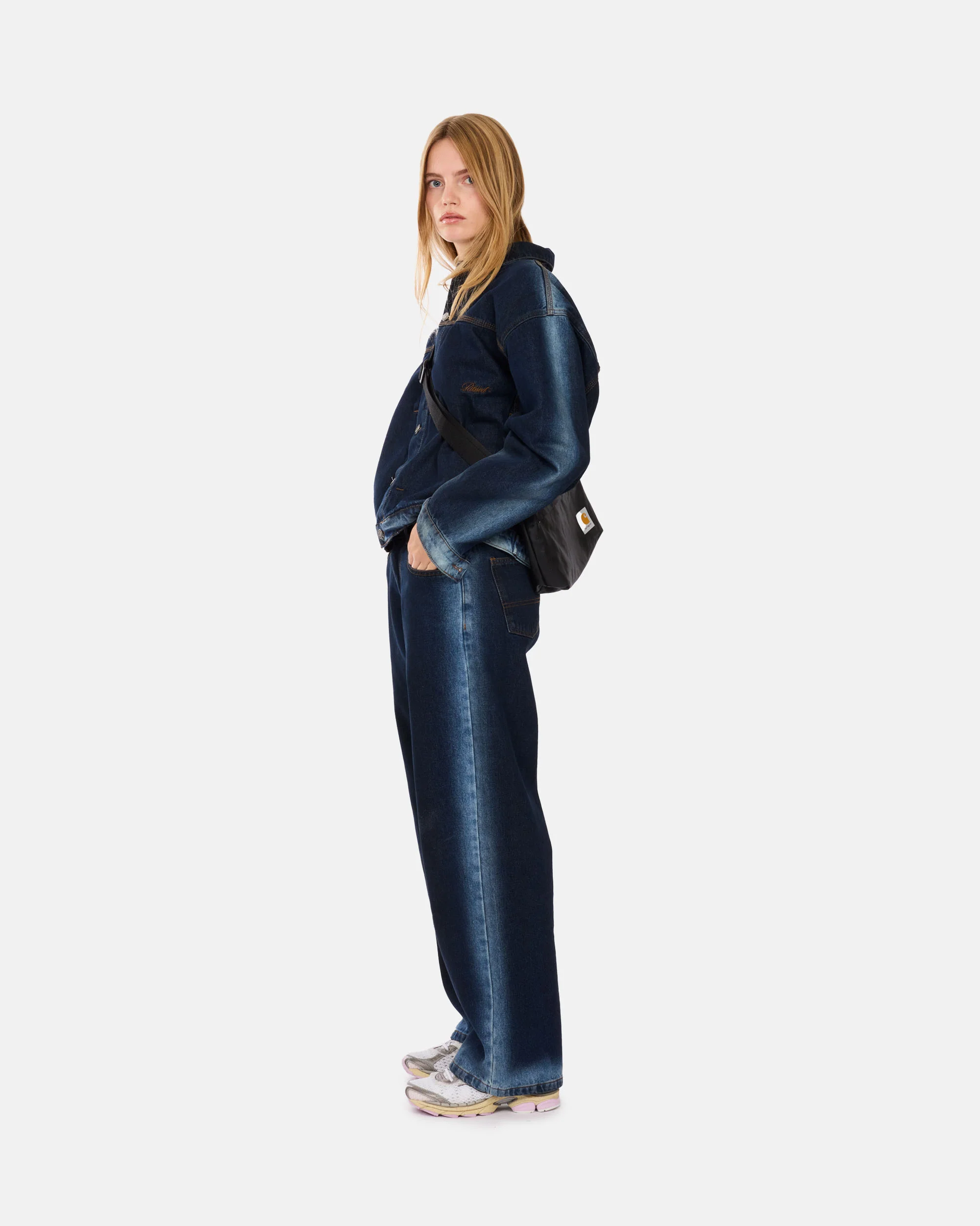 Shadow Wash Baggy Denim Pants - Image 5