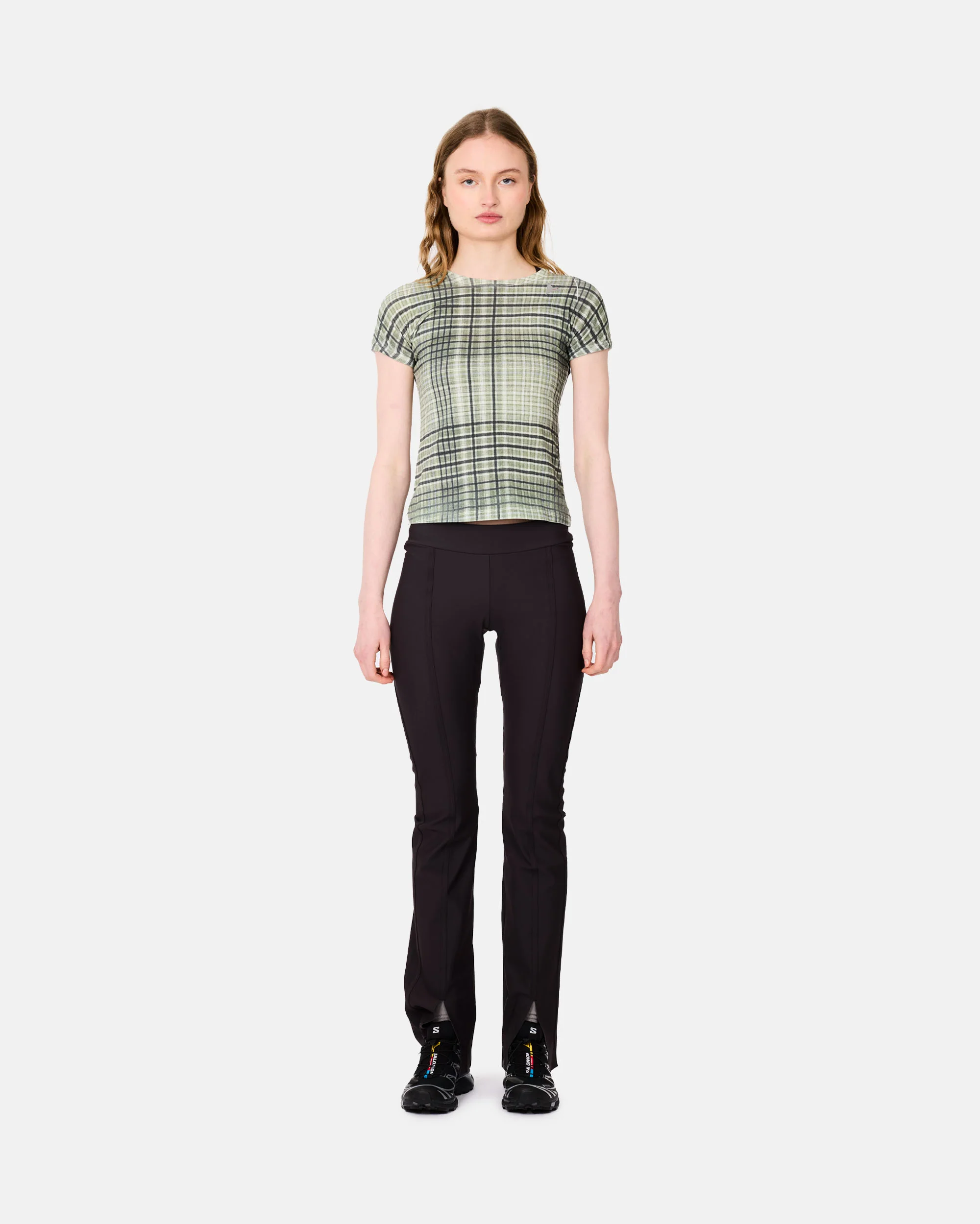 Taba Printed Check Baby Tee - Image 5